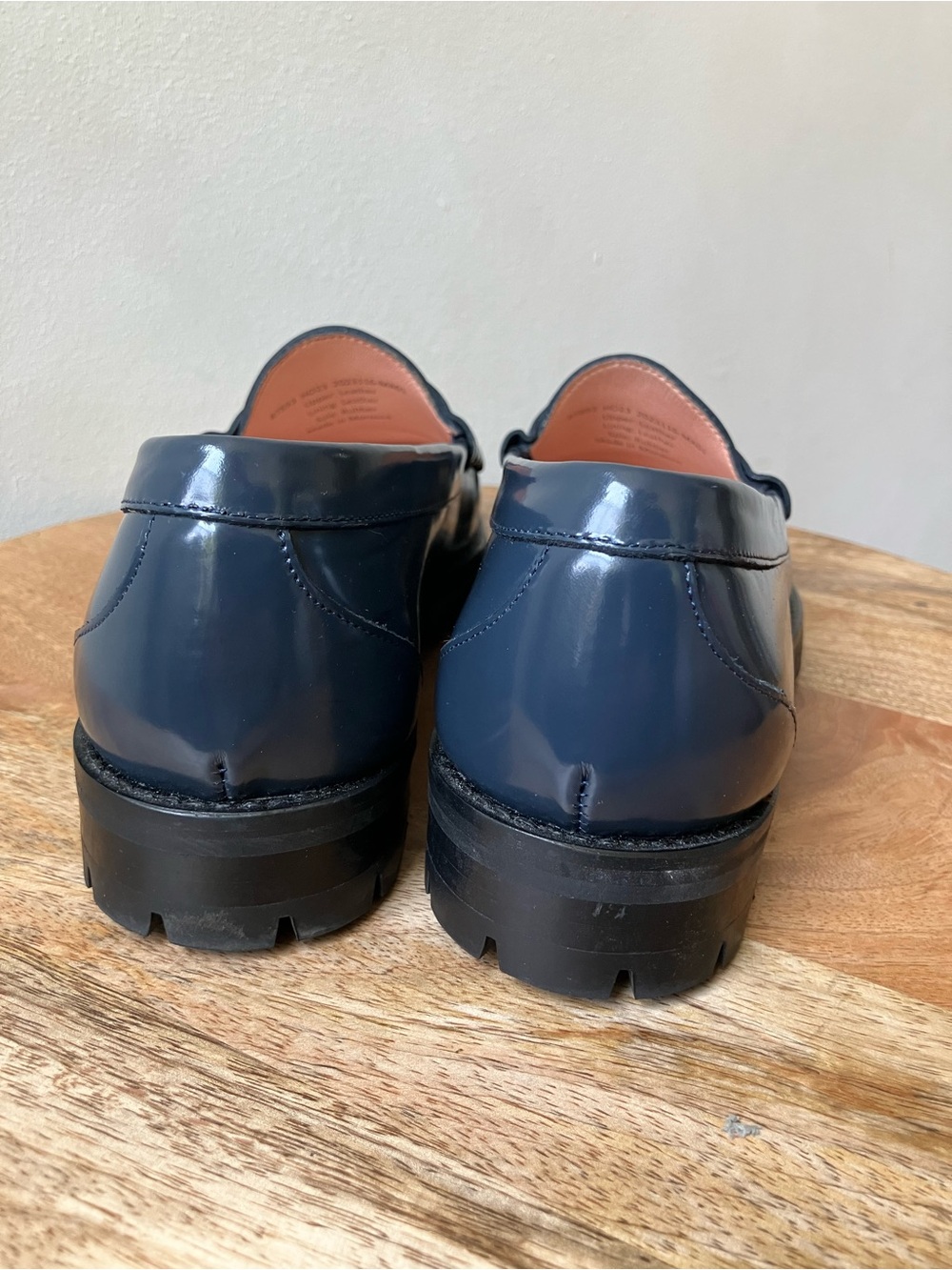 J. Crew | Winona Lug-Sole Penny Loafers in Navy Italian Spazzolato Leather - Picture 6 of 9